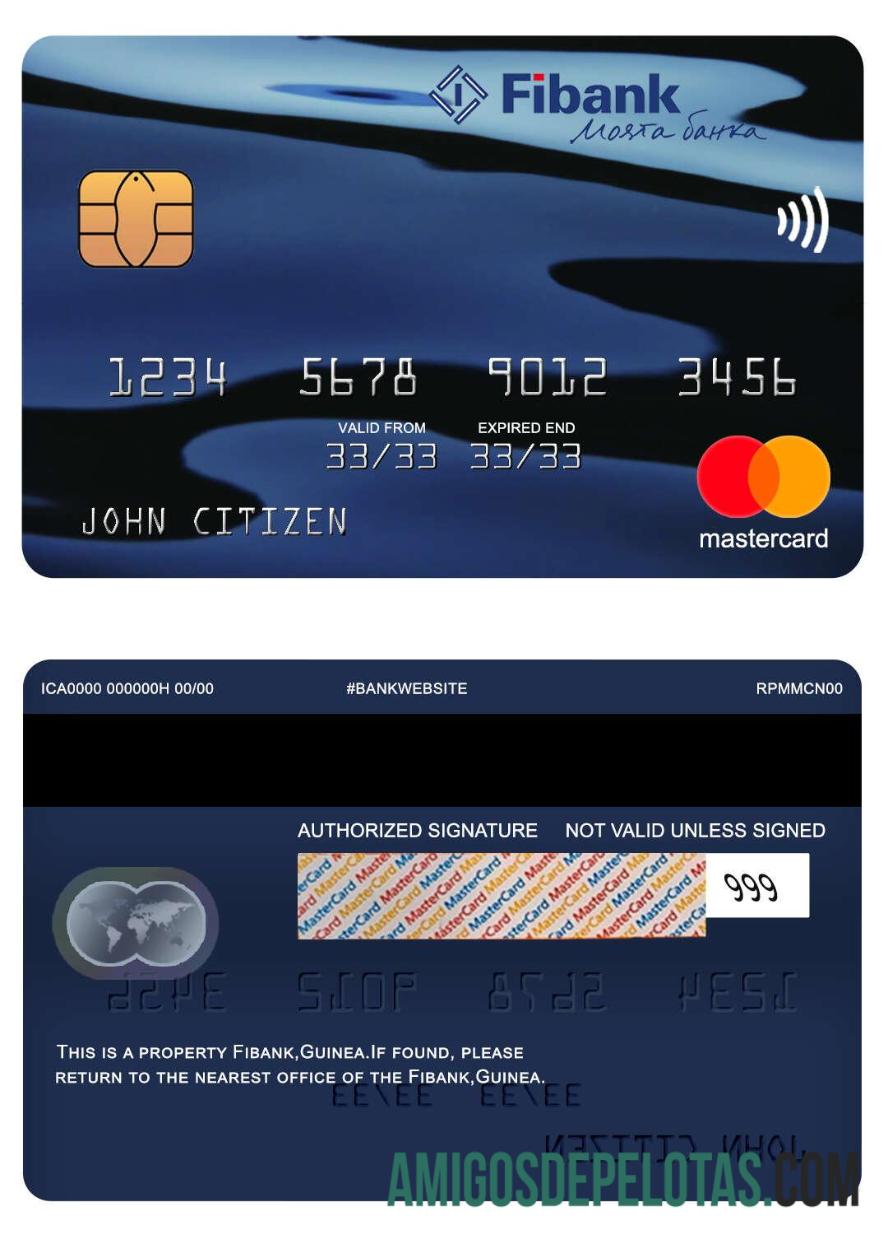 Guiné Fibank Bank Mastercard exemplo real
